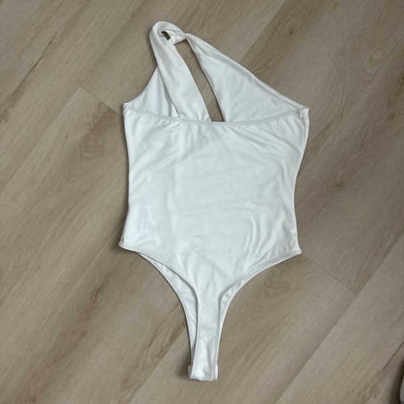 White Bodysuit One-Shoulder Cut Out - Size Small - Picture 4 of 5